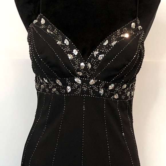 NWT BLACK BLING PARTY DRESS CRYSTALS BEDAZZLED - Picture 3 of 13